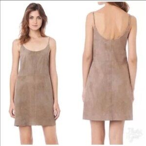 Sam Edelman Light Brown Suede Laser Cut Straight Mini Dress Small NWT